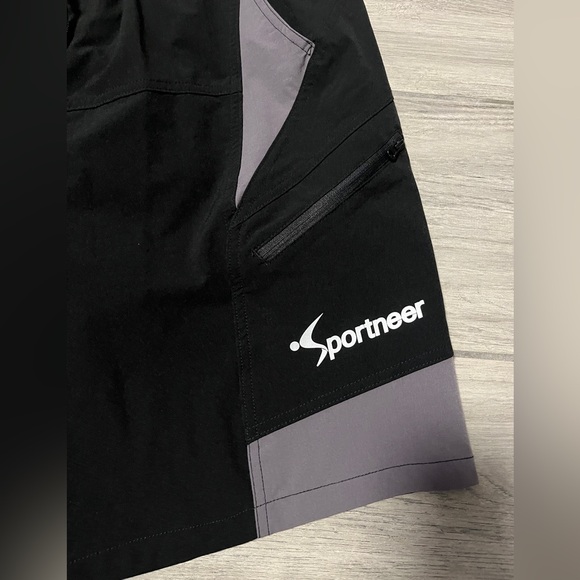 Sportneer Mens Large Black Mountain Bike Shorts 3D Padded w/ 4 Pockets - Picture 2 of 12